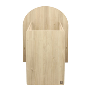 Lit bébé évolutif 120x60 en 90x190 - décor bois chêne sépia forme arche