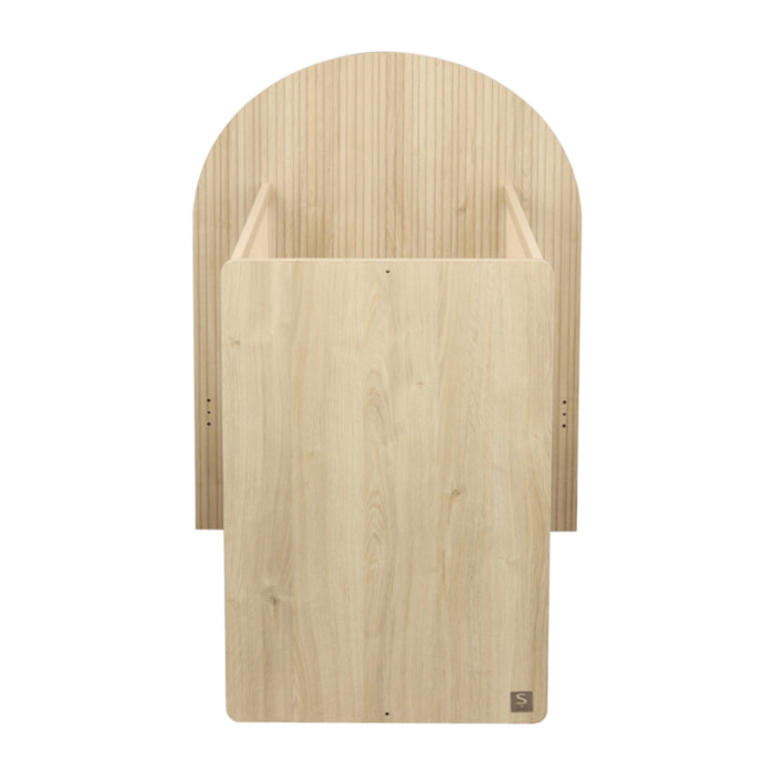 Lit bébé évolutif 120x60 en 90x190 - décor bois chêne sépia forme arche