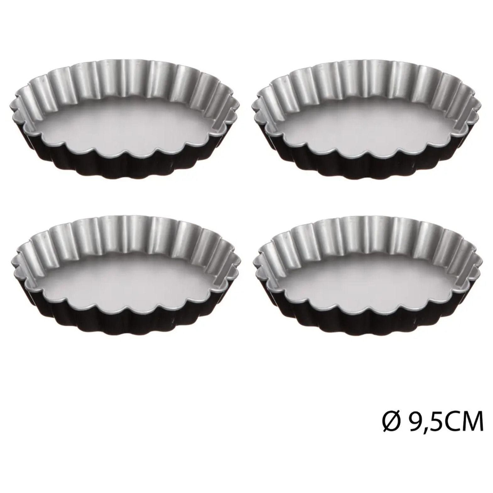 4 moules à tartelettes "Signature" 12cm en métal