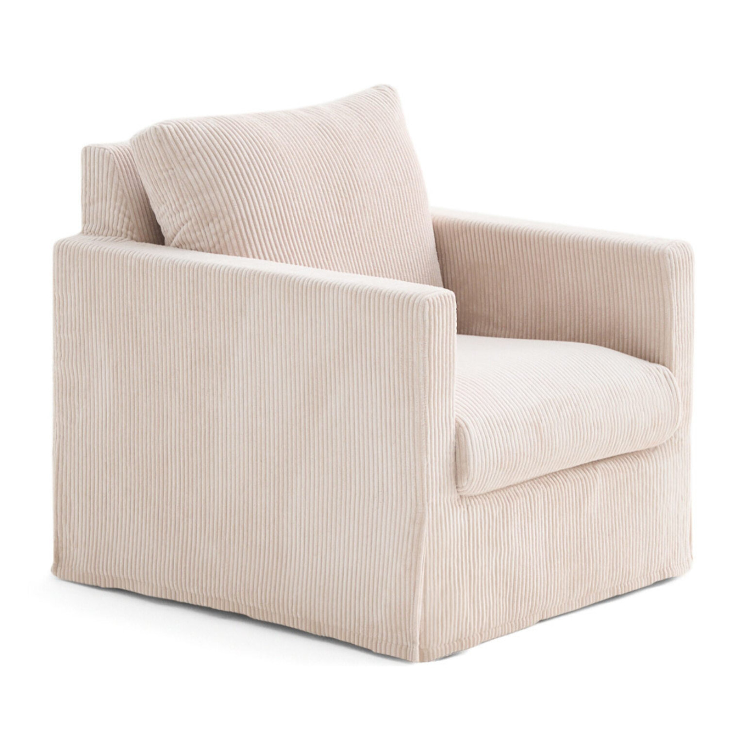 Serena - fauteuil déhoussable en velours côtelé - Beige