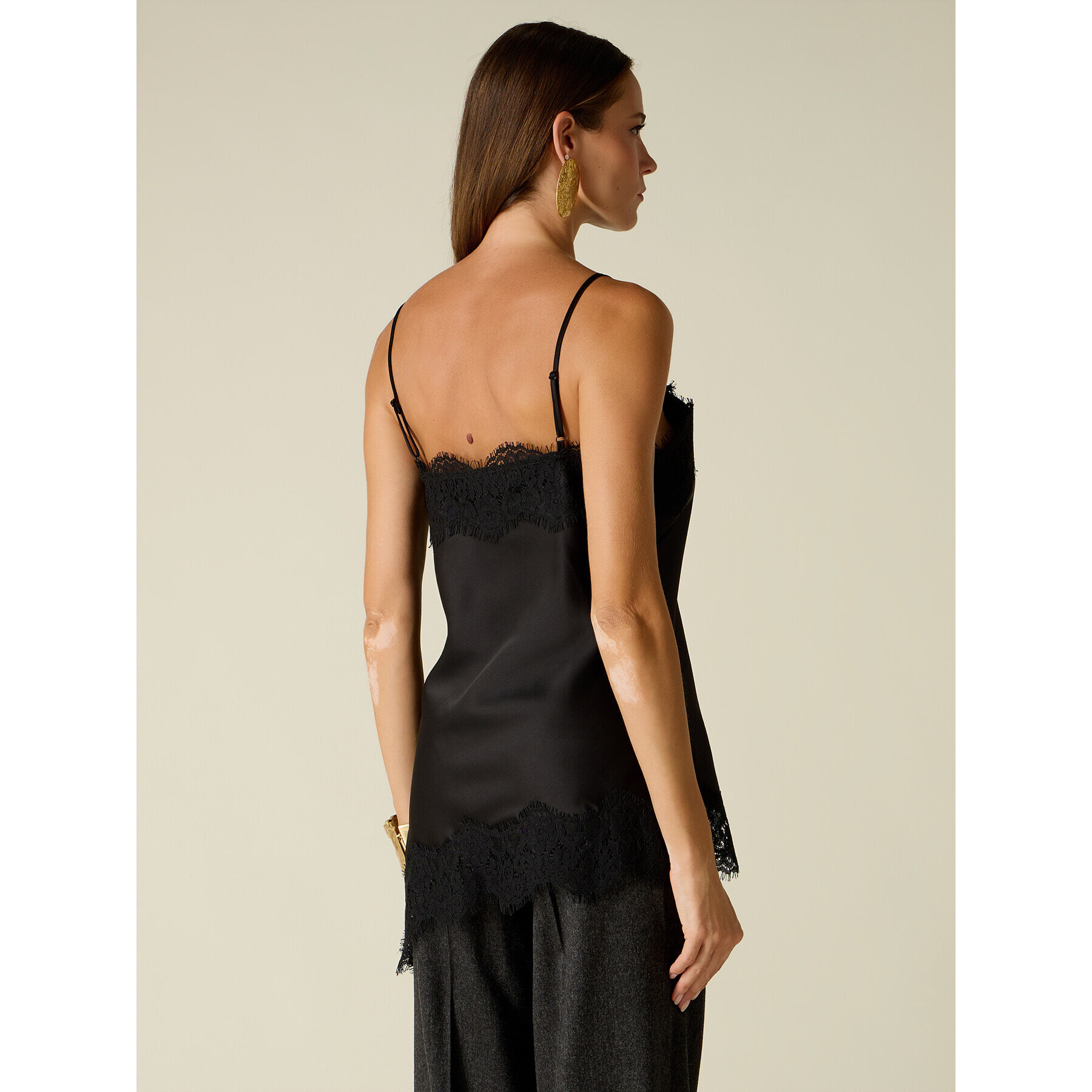 Oltre - Top lingerie asimmetrico - Nero