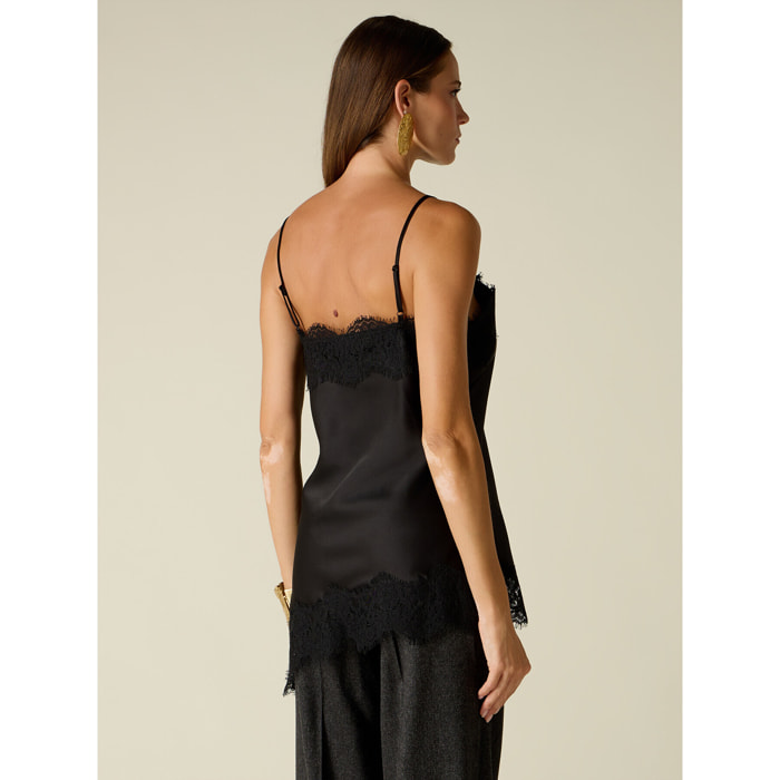 Oltre - Top lingerie asimmetrico - Nero
