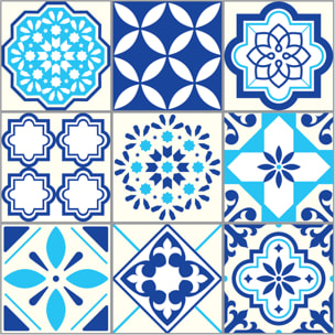 Stickers muraux - Sticker Mural Carrelage adhésif Cuisine Salle de Bain - 9 STICKERS CARRELAGES AZULEJOS GIOACCHINO