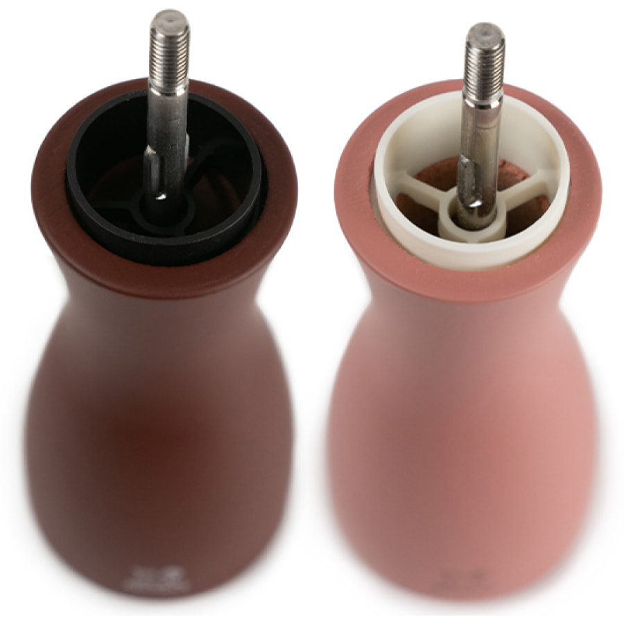 Duo de moulins à poivre et à sel manuels en bois, terre, 15 cm Tahiti