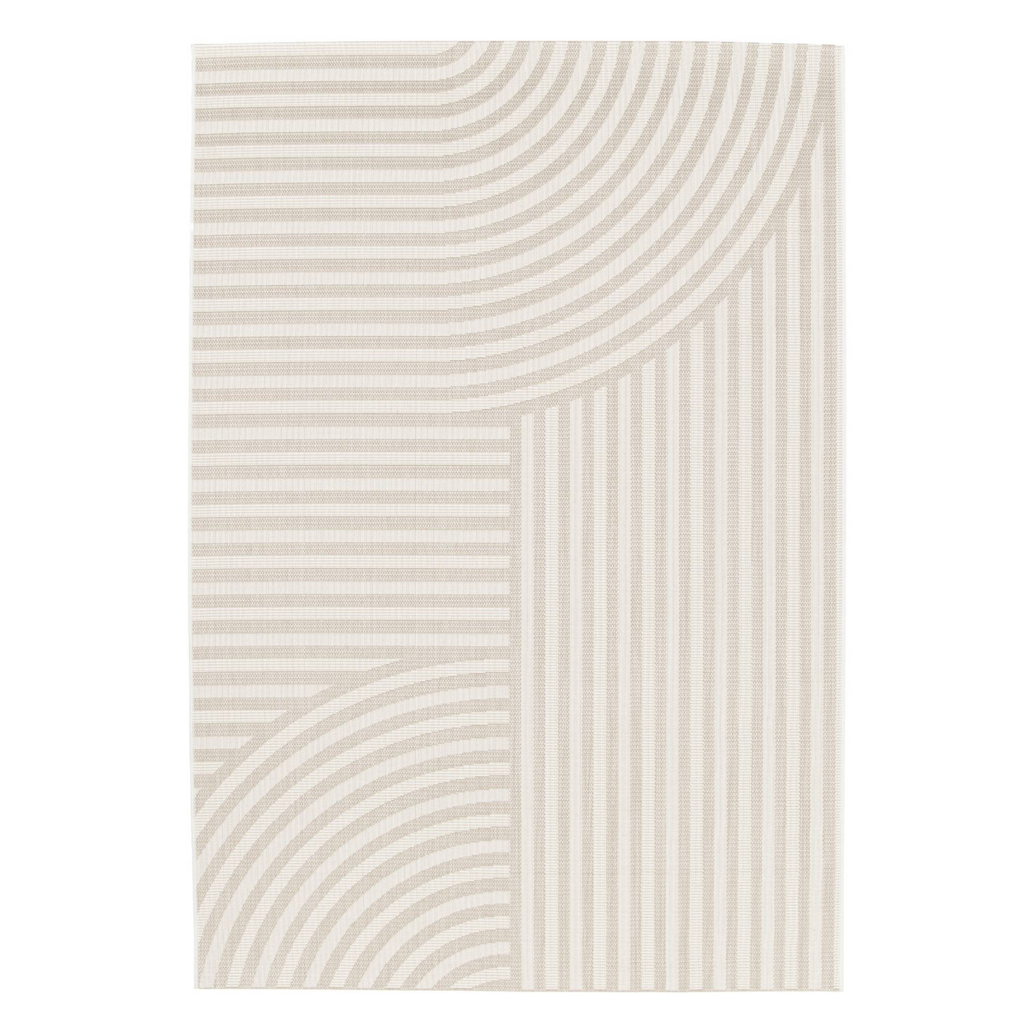 Tapis intérieur/extérieur motif arches beige. 120 x 170cm 100% polyester recyclé