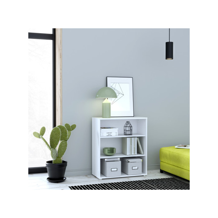 Étagère H. 86 x L. 74 cm décor blanc avec 2 étagères - MIA