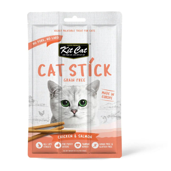Kit Cat Cat Stick - Chicken & Salmon 15 g Snack semihúmedo para gatos