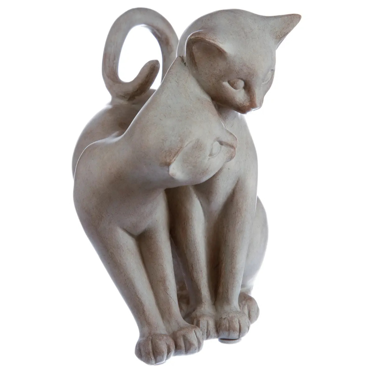 Statuette "Couple chats" - résine - H16 - 8 cm