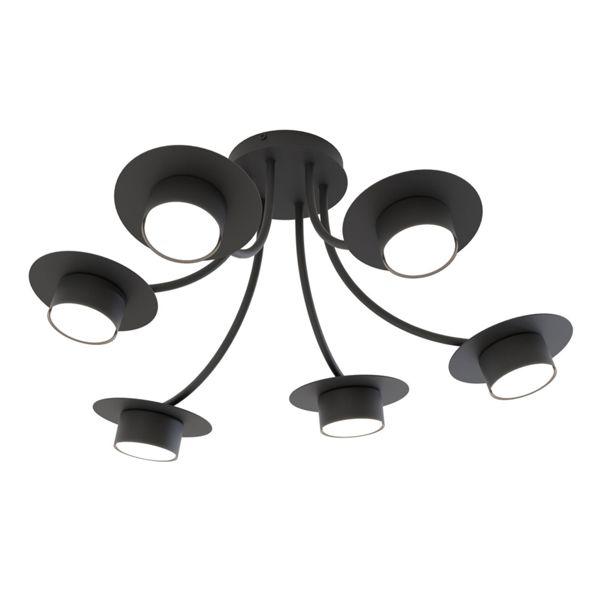 Lampada a sospensione Enso in acciaio nero opaco