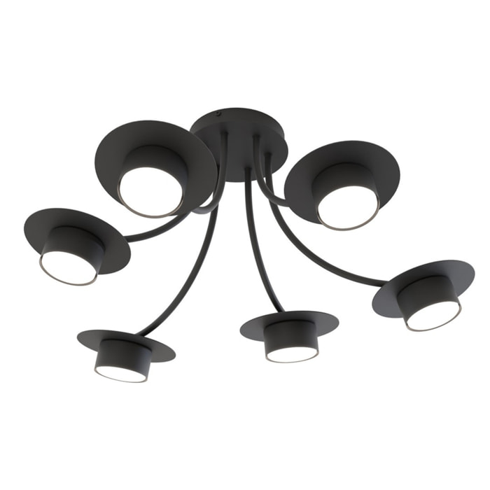 Lampada a sospensione Enso in acciaio nero opaco