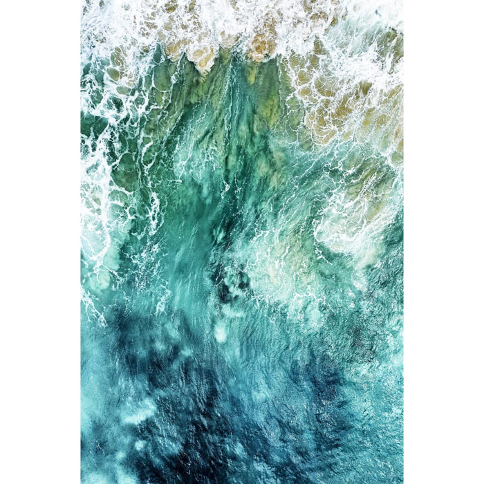 Tableau mer vague bleue  Toile imprimée