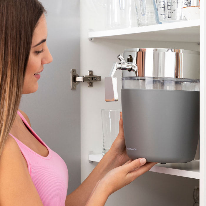 Dispenser refrigerante per bevande Freer - grigio, colore argento e trasparente - 22x26,5x41,7 cm