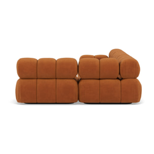 Ruby - canapé modulable d'angle droit 5 places en velours texturé - Terracotta