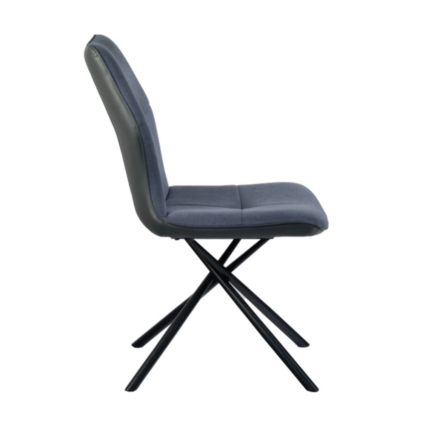Chaise design en tissu avec piètement en métal noir - ALINE
