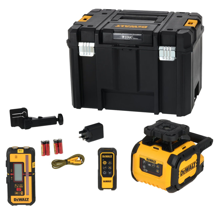 Niveau laser rotatif double pente - faisceaux rouges - USB-C - DEWALT - DCLE15211R-QW