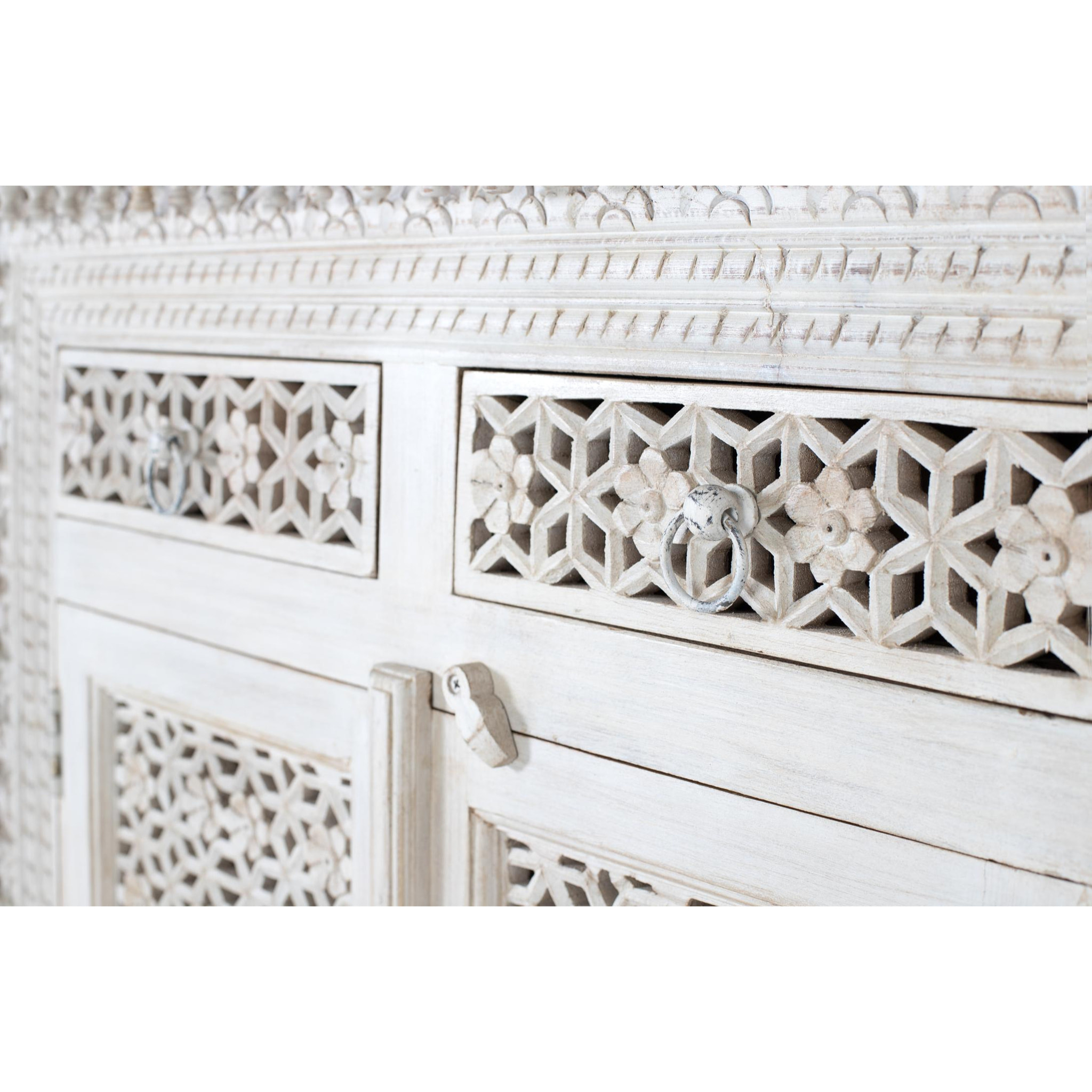 Aparador de Madera de Mango Estilo Mediterráneo Moderno