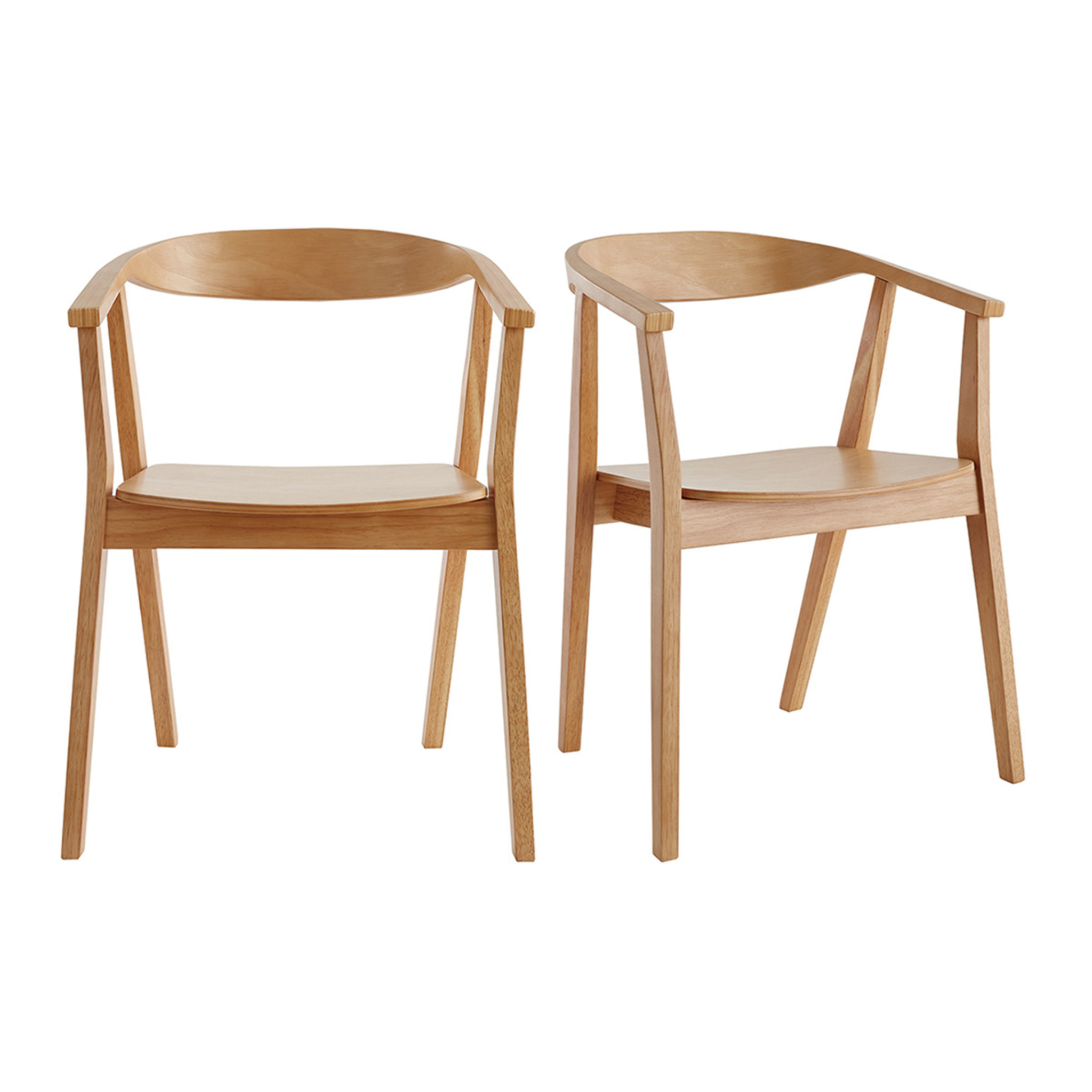 Chaises scandinaves en bois clair (lot de 2) BAHIA