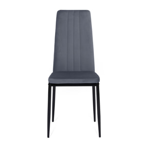 Chaises Jade en velours et pieds noirs