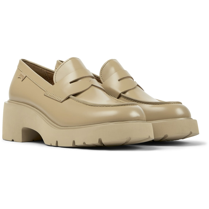 Mules - CAMPER Milah - Beige - Pelle liscia