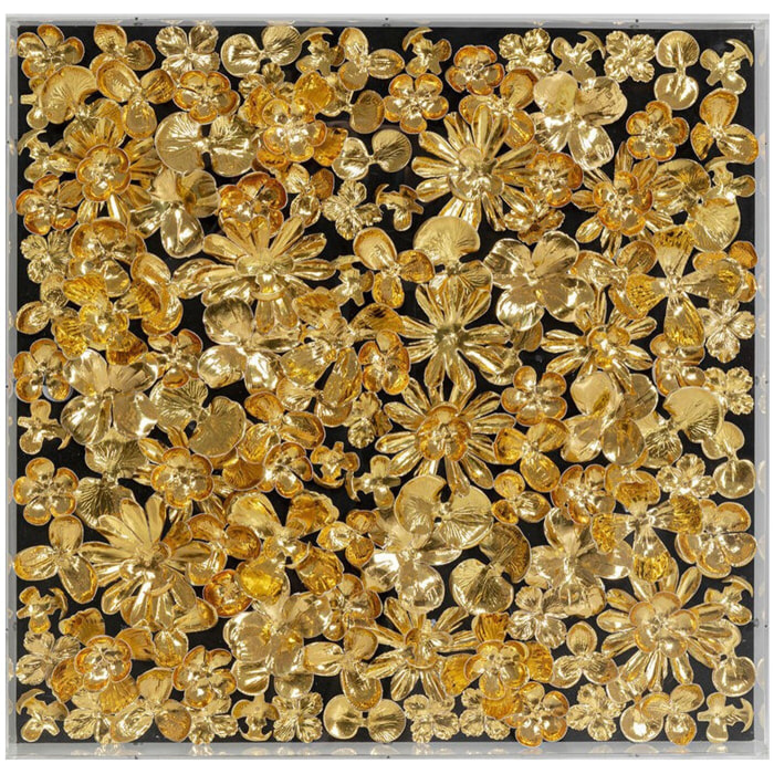 Tableau 3D fleurs dorées Kare Design