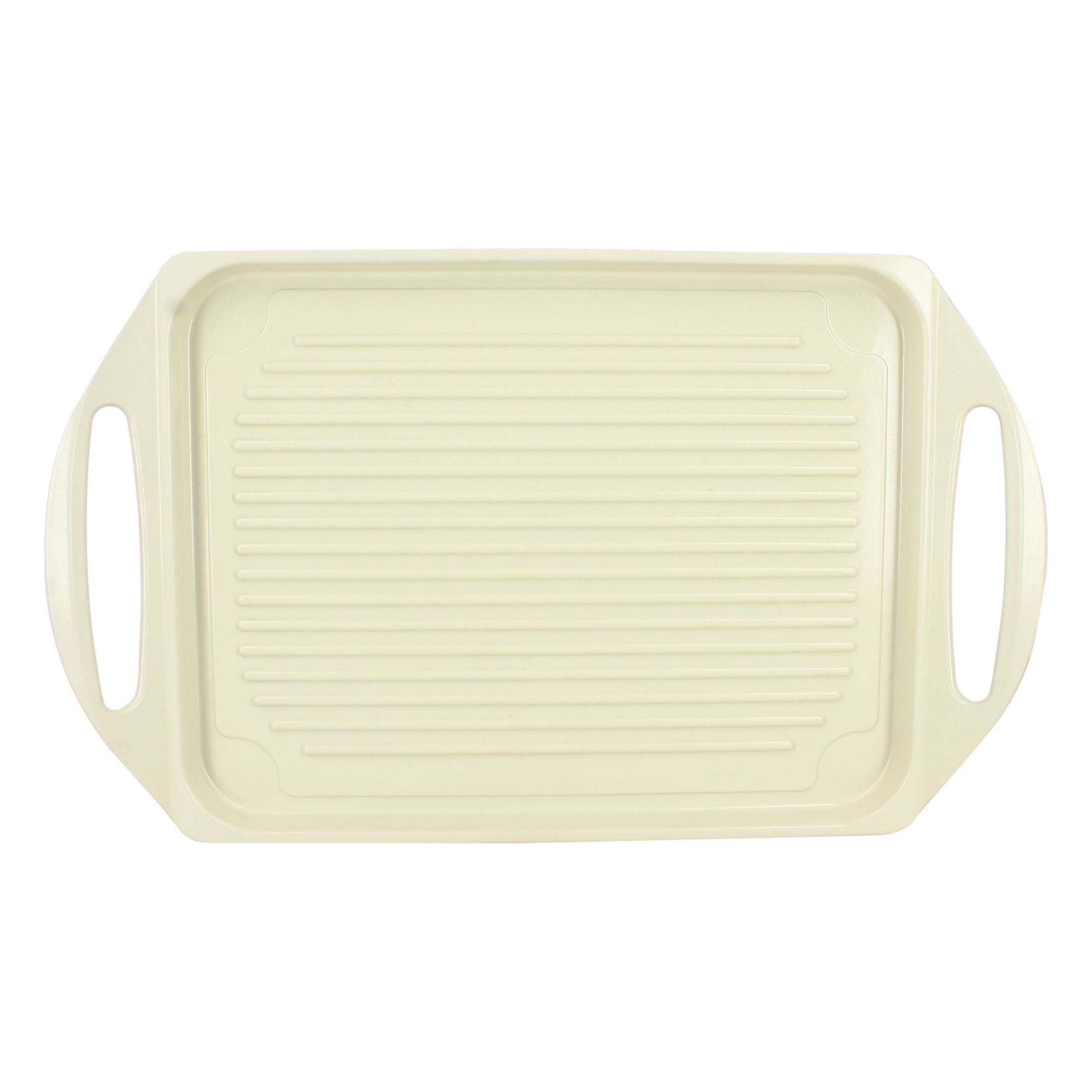 Plaque cuisson 44x27cm en fonte aluminium crème induction avec grille