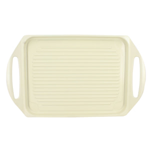Plaque cuisson 44x27cm en fonte aluminium crème induction avec grille