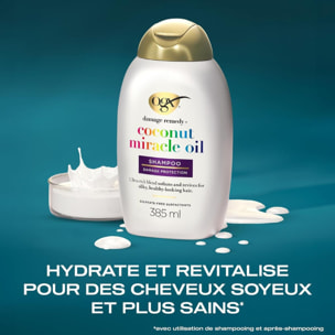 OGX Shampooing Extra Strength Damage Remedy Coconut Miracle Oil, 385ml – Shampoing réparateur au lait de coco – Soin pour cheveu