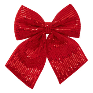 Nœud déco sequins 20x24cm rouge