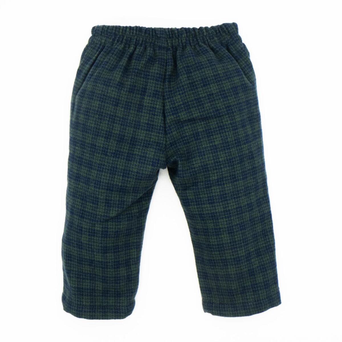 Pantalón estructura verde y azul