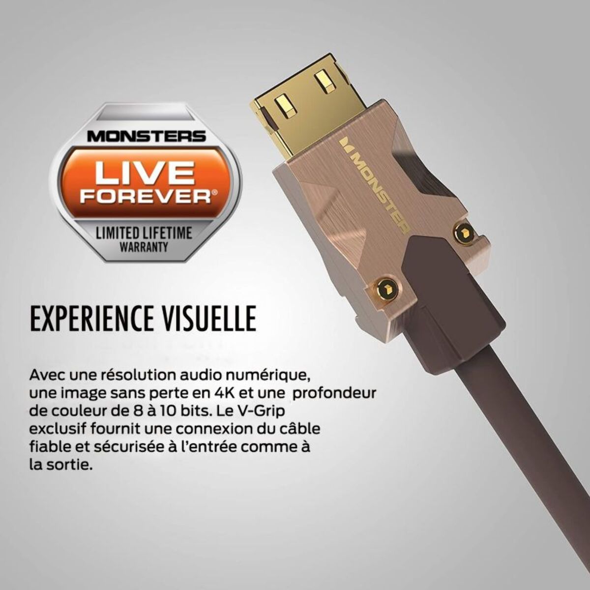 Câble HDMI MONSTERCABLE M2000 UHD 4K HDR10+ 25GBPS 5M