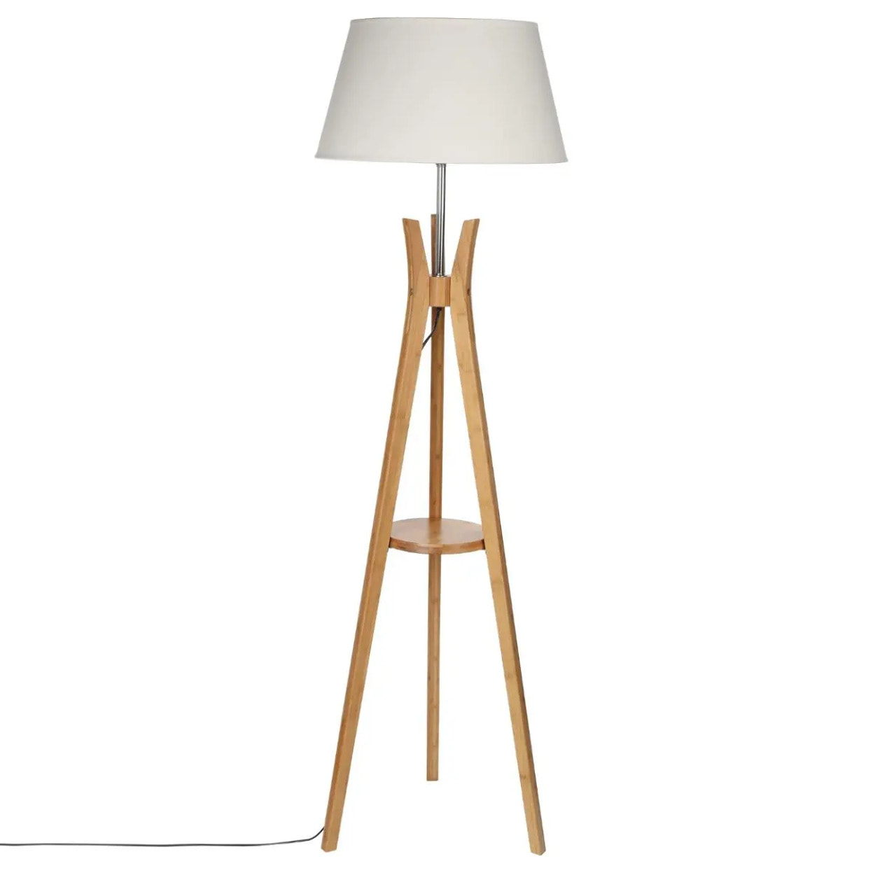 Lampadaire trépied "Kalo" bambou H156cm