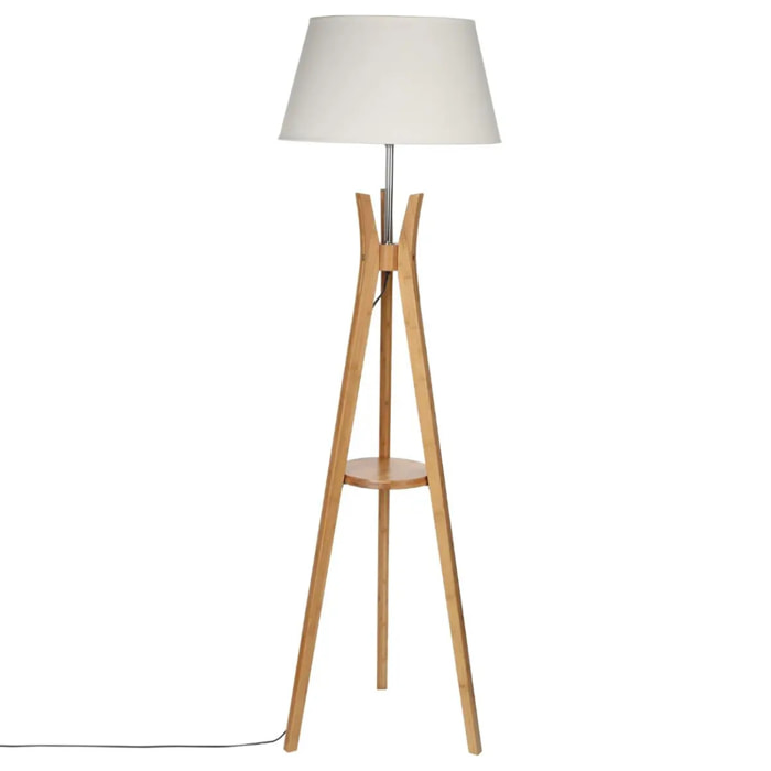 Lampadaire trépied "Kalo" bambou H156cm