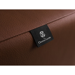 Méridienne "Camille" en cuir véritable cognac