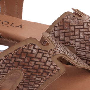 SANDALO H FLAT INTRECCIATO TESTA DI MORO