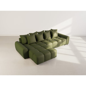 Adelaide - canapé d'angle réversible 4 places en tissu texturé - Vert