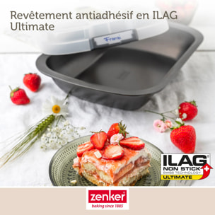 Lot de 2 moules à gâteaux rectangulaires 34/24,5 cm en acier Zenker Bake Click and Go