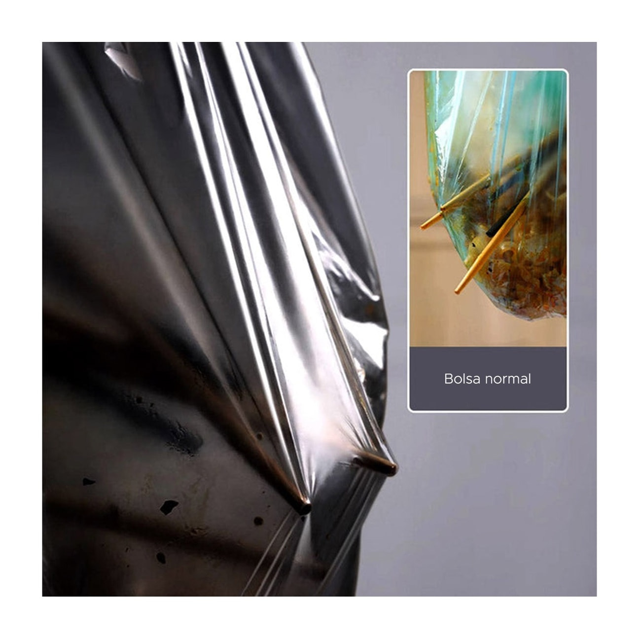 Joybos - 5 rollos de bolsas de basura negras con cordón