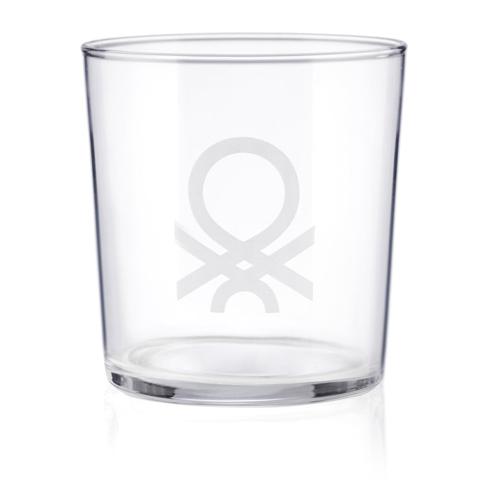 Set 4pcs vasos de agua cristal logo transparente benetton