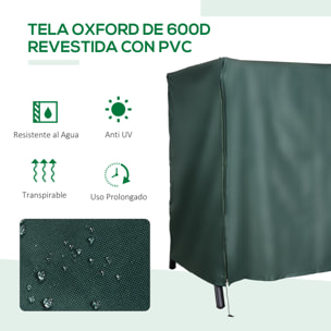 Funda Columpios Jardín con Cremallera Cubierta Muebles de Exterior 205x124x164cm