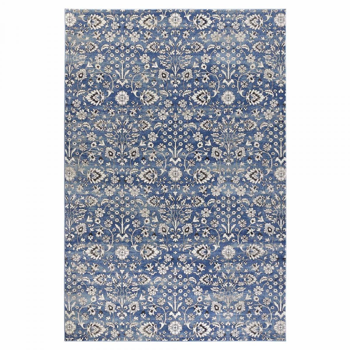 Tapis salon nature floral, structure tissée plate, iser, confort