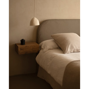 Housse pour tête de lit en bouclé marron en différentes tailles