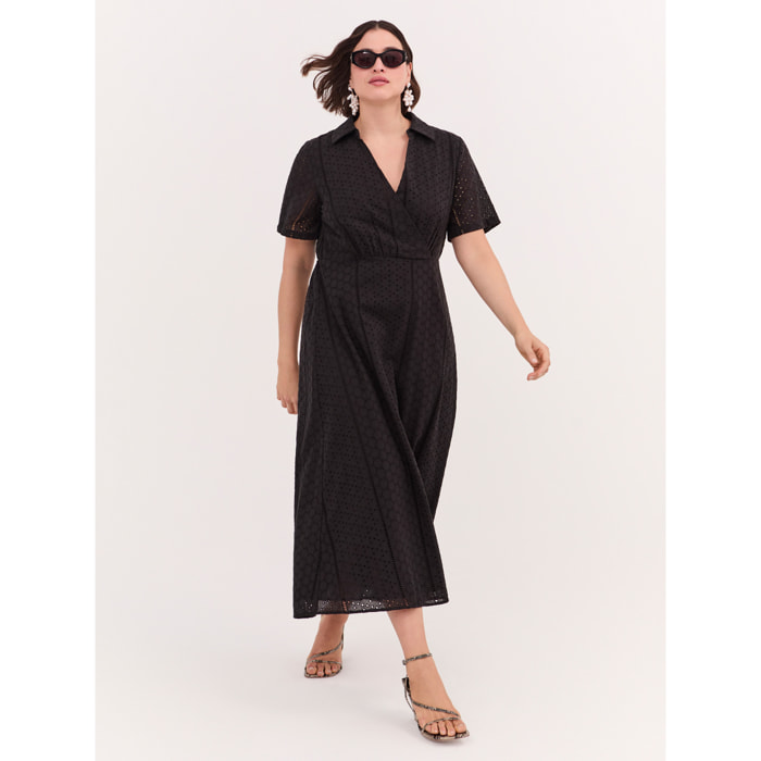 Fiorella Rubino - Vestito Dream linea greca in sangallo - Nero