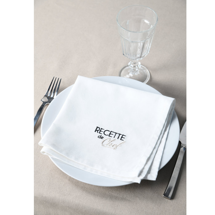 Duo de serviettes de tables bicolores - Ecru