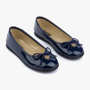 Bailarinas de Niña de Charol en Azul Marino