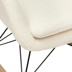 Rocking-chair "Olmeto" en bouclette H83cm blanc
