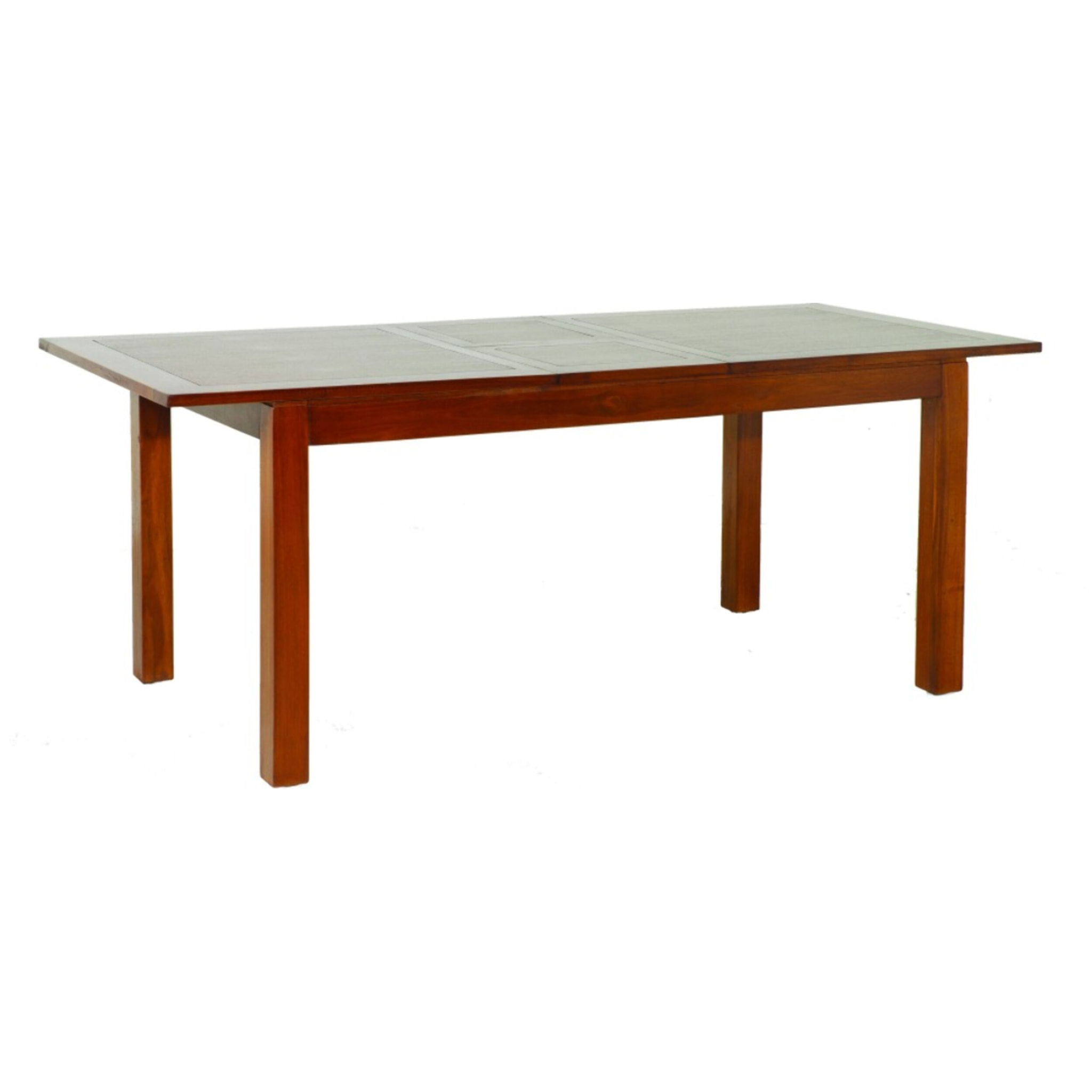 LAUREN - Table à manger rectangulaire marron rallonge 160/200cm bois Mindi