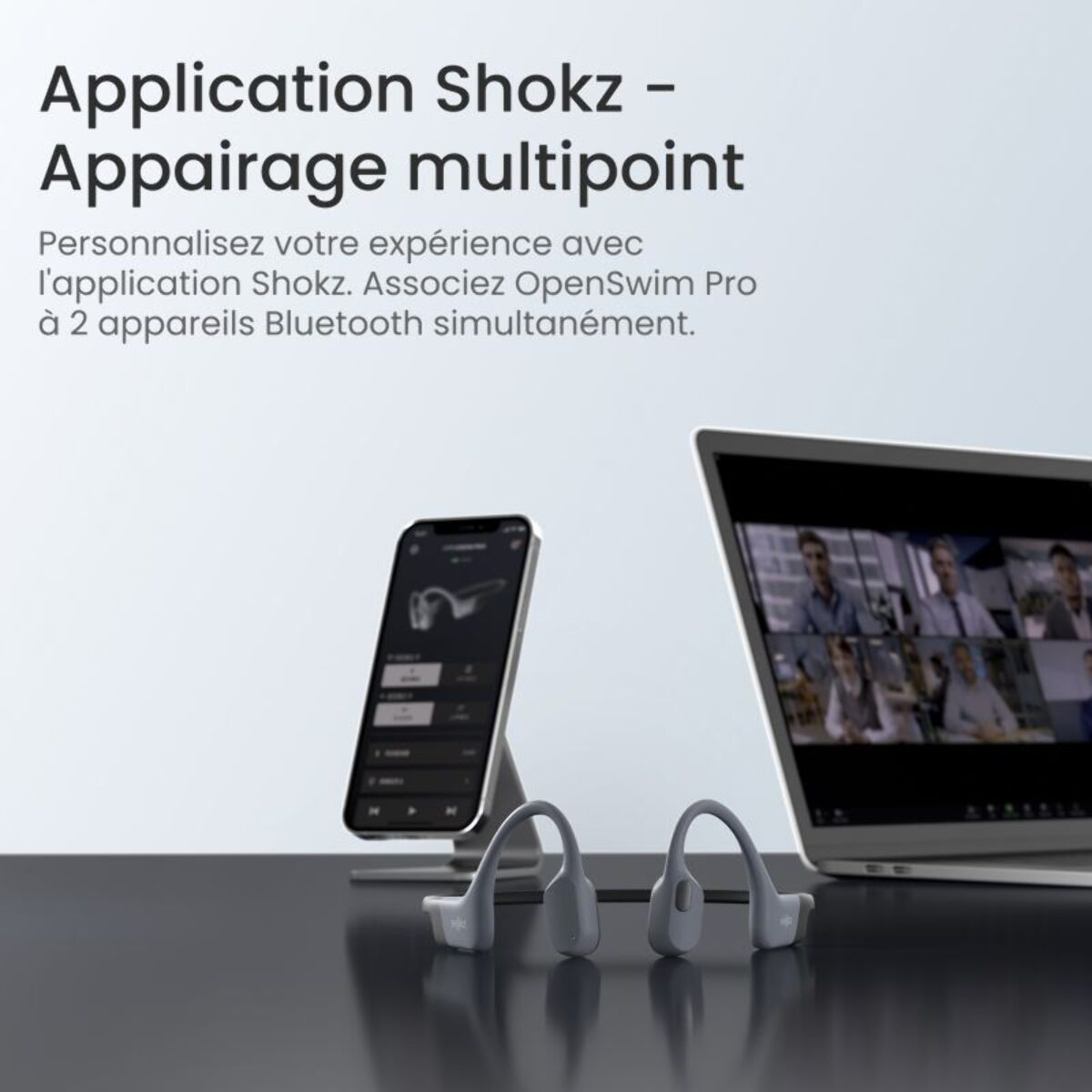 Casque SHOKZ OpenSwim Pro Gris