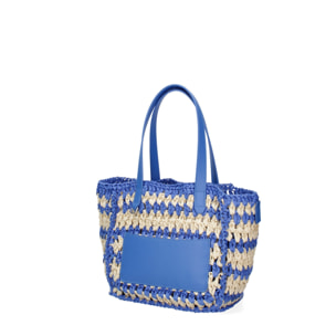 Borsa a mano da donna - Modello False - Paglia intrecciata - 32.0 x 21.0 x 14.0 cm