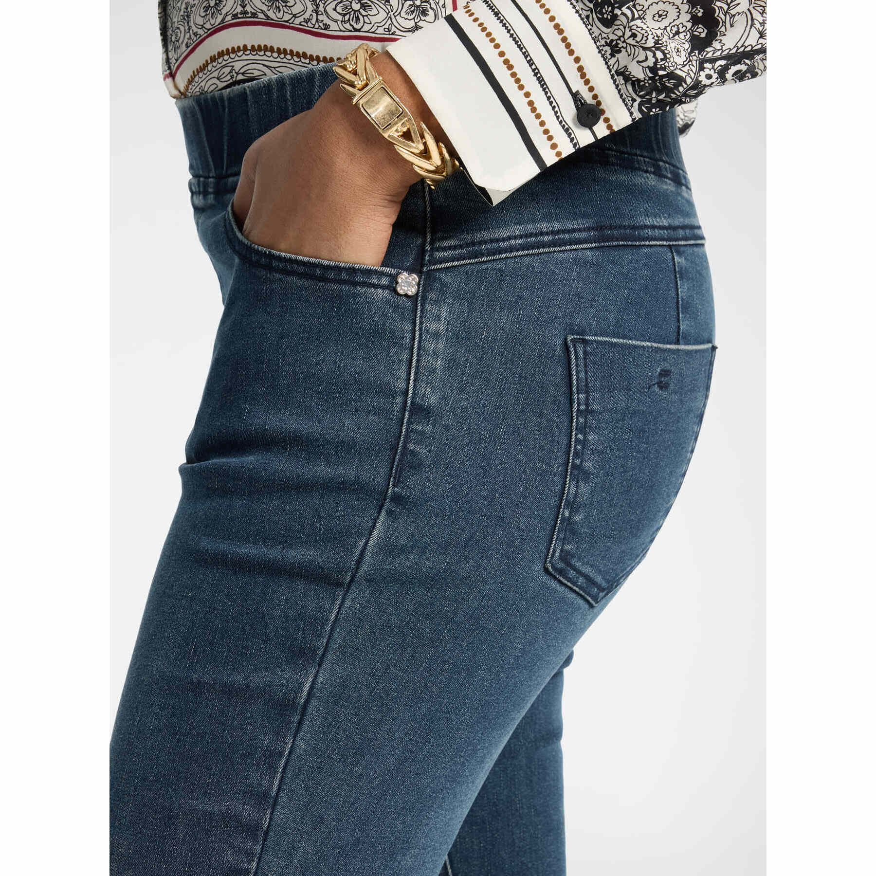 Elena Mirò - Jeans skinny en denim lavado washed - Azul