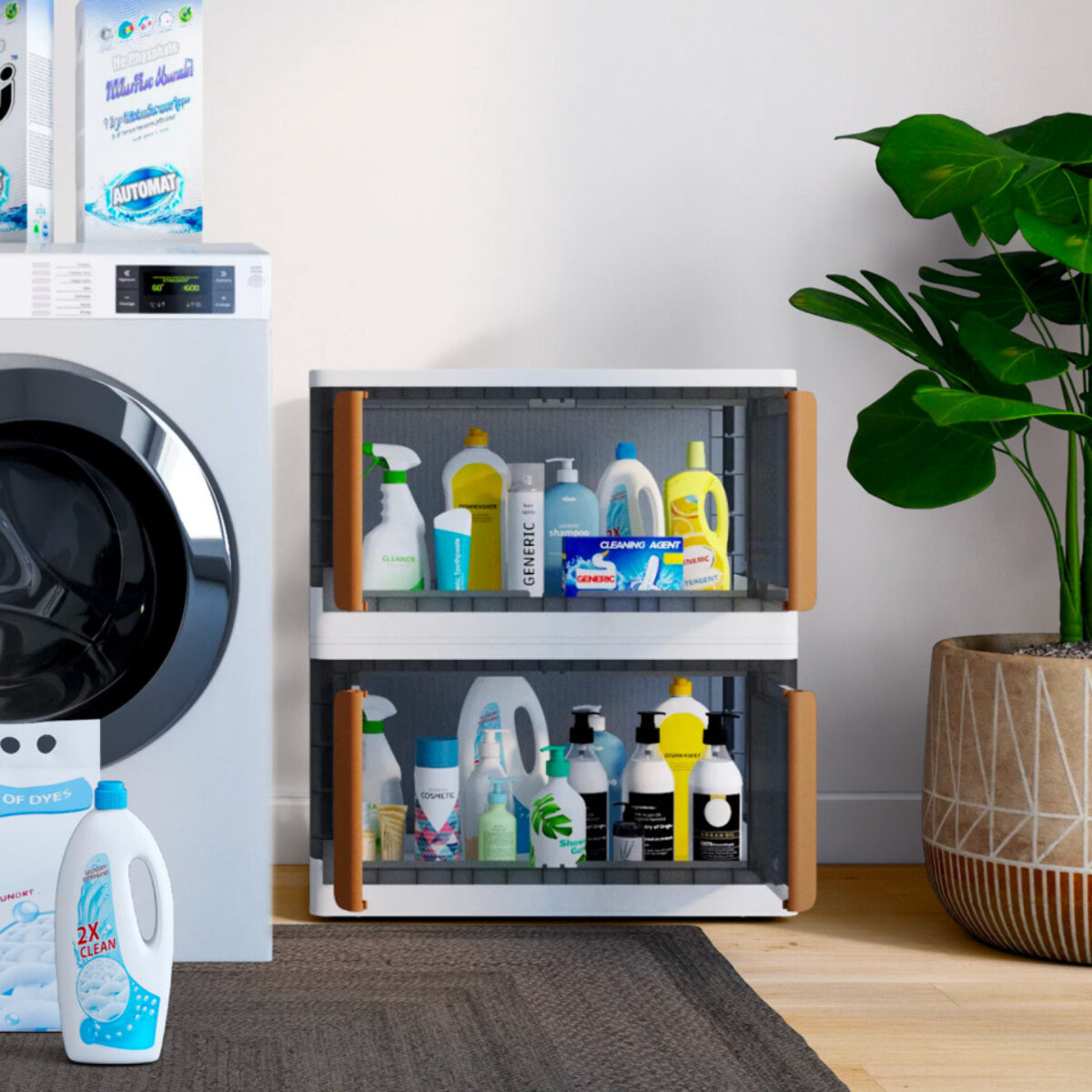 Boîtes de rangement empilables 72L - lot de 2